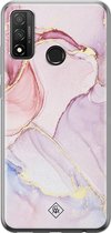 Huawei P Smart 2020 hoesje siliconen - Marmer roze paars | Huawei P Smart (2020) case | paars | TPU backcover transparant