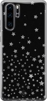 Huawei P30 Pro hoesje siliconen - Counting the stars | Huawei P30 Pro case | zwart | TPU backcover transparant