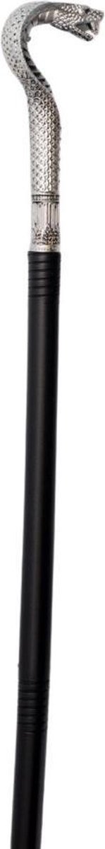 Partychimp Scepter Cobra voor bij Halloween Kostuum Volwassenen Halloween Decoratie - 85 cm - Zwart/zilver