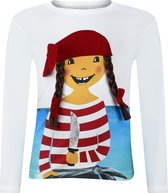 Ziegfeld T-shirt Lange Mouw Piraat Paula Meisjes Katoen Wit Maat 92
