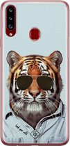 Samsung A20s hoesje siliconen - Tijger wild | Samsung Galaxy A20s case | blauw | TPU backcover transparant