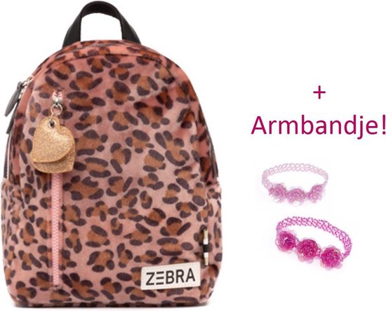 Zebra Trends Rugzak Soft Leo Pink Rugtasje + armbandje