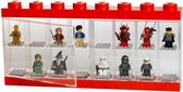 LEGO Vitrine Opbergbox Minifigure 16 - Rood - 38,2x4,7x18,4 CM - Kunststof