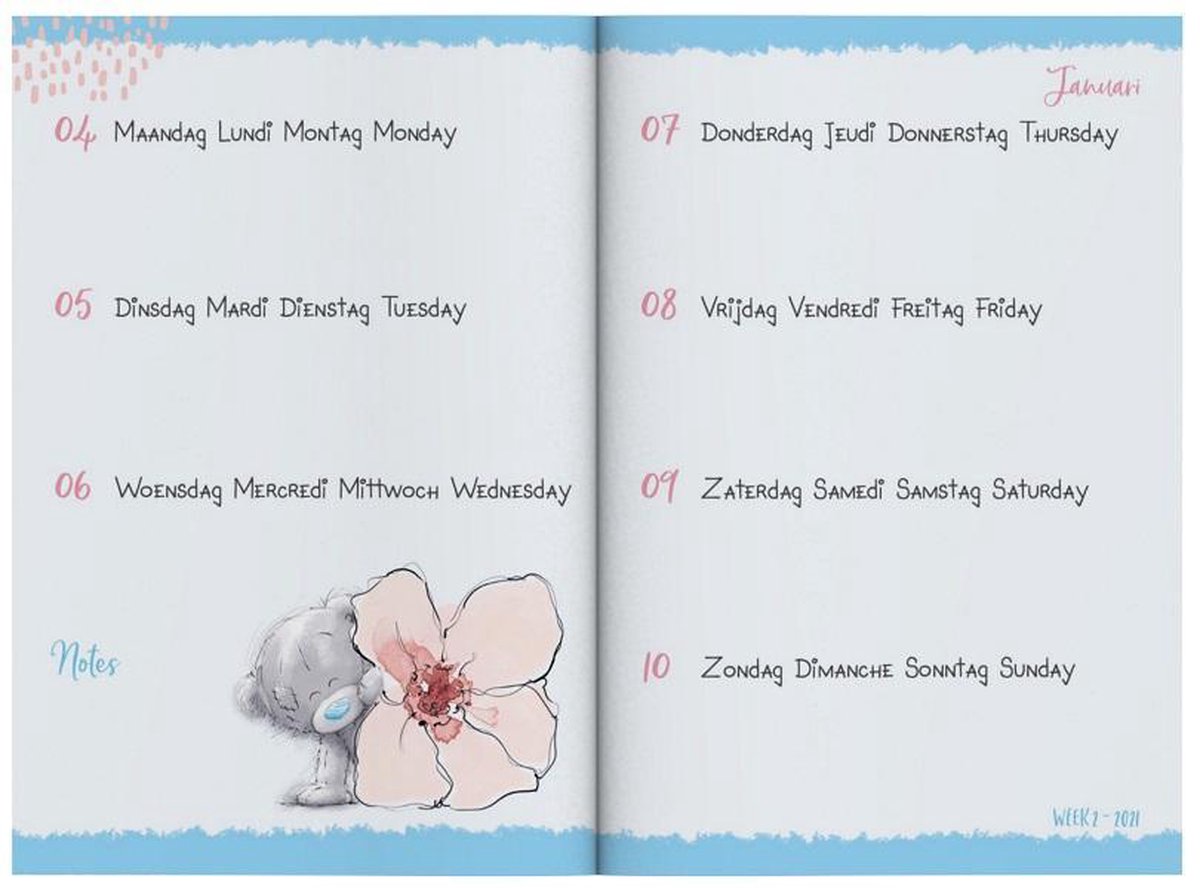 Me to You beer mini agenda 2021 - 8.2 x 12.2 cm klein formaat - lannoo -  beer - bloem | bol.com