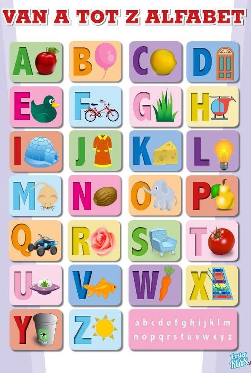 Gelamineerde Educatieve Poster Alfabet - Posterindeklas.nl