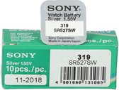 10 Stuks - Sony SR527SW (319) SR64 Zilveroxide horloge knoopcel batterij
