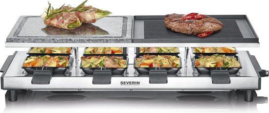 Severin RG 2373 Raclettegrill met natuurlijke grillsteen en grillplaat zilver — afbeelding 3