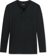 Schiesser M&R Heren lange mouw Pyjamashirt - Zwart - Maat XL