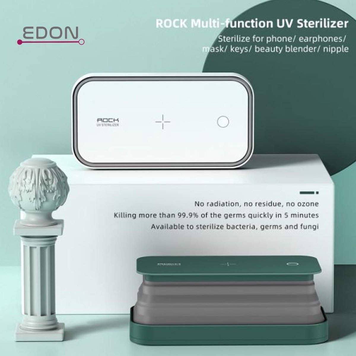 Edon Rock Multi Functioneel 99.9% UV Desinfecteer - Smartphones