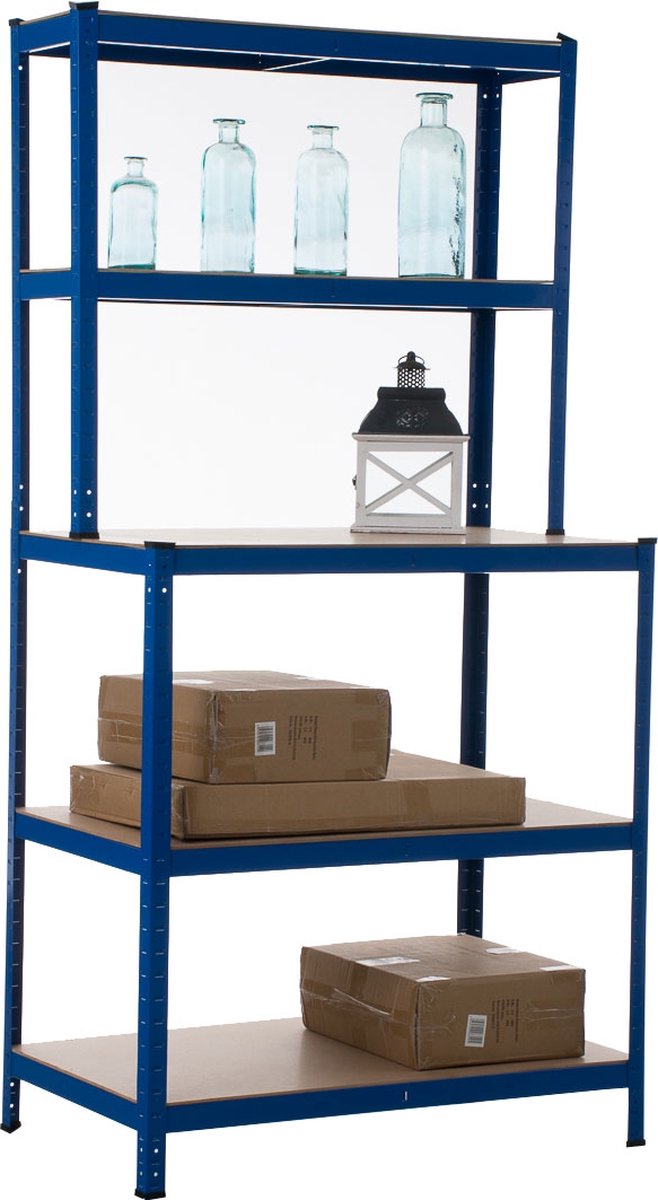 CLP Hoogwaardige heavy-duty stelling met werkbank blauw