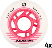 Nijdam Inline Skate Wielen Set - 72x24 mm - 4st - Wit/Roze