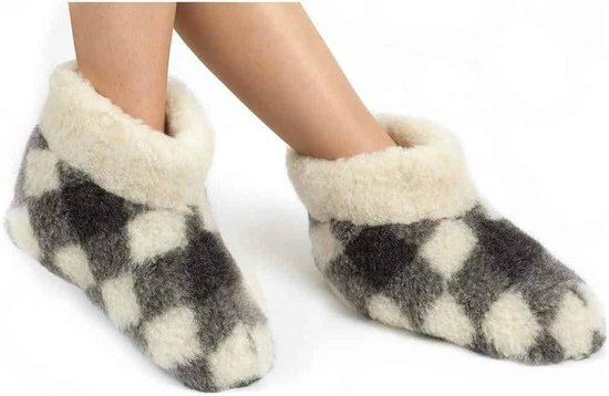 Chaussons unisexes Woolwarmers - Noir / Blanc - Taille 44