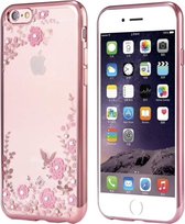 Apple iPhone 6 - iPhone 6s Backcover - Roze - Bloemen - Soft TPU hoesje