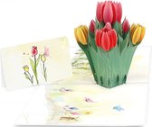 Pop up bloemenkaart Tulip Verjaardag Felicitatie Uitnodiging wenskaart