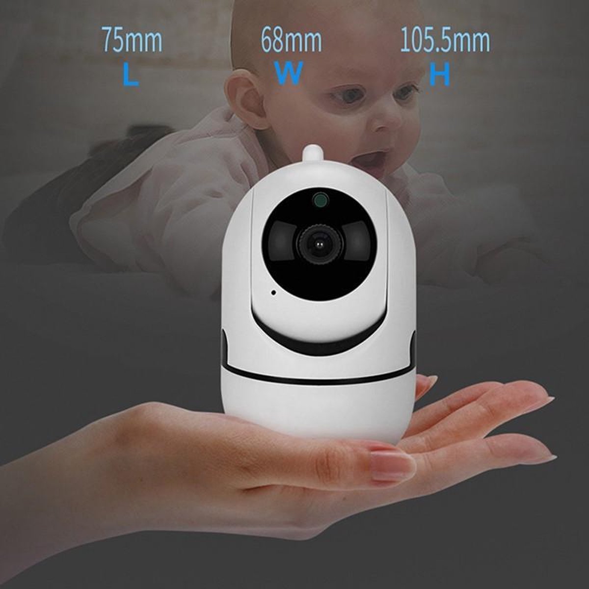Afbeelding 2 van Living Needs Babyfoon met camera Wit - Wifi Beveilingscamera Wit - Babyfoon met Wifi -Camerabewaking - Onbeperkt bereik -HD Quality 1080P - Nederlandse Handleiding -Opslag in Cloud of SP