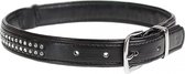 Duvo+ Crystal chic kunstleer halsband Zwart 39-47cm/24mm