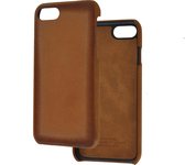 iPhone 7 Plus / 8 Plus / 6 Plus hoes Echt leder Back Cover hoesje Camel Pearlycase