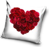 Valentijn - Sierkussen Liefde Rode Rozen - Kussen 40 x 40 cmm inclusief vulling