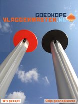 Vlaggenmast draaitop systeem met banieruithouder, 8 meter aluminium cilindrisch 85 mm wit gecoat compleet knop, geleidingsringen, contragewicht - 8508w3