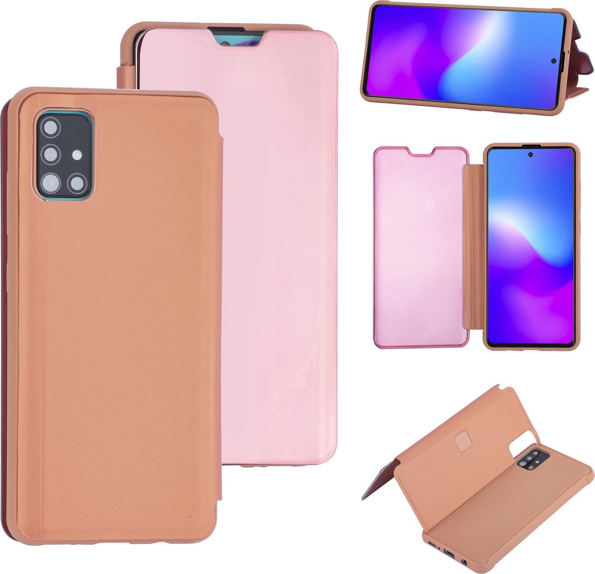 Rose Gold hoesje Samsung Galaxy A71 - Book Case (A715F)