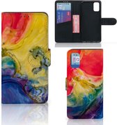 GSM Hoesje Geschikt voor Samsung Galaxy A41 Wallet Case Watercolor Dark