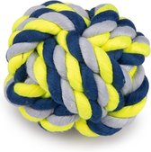 Katoenen bal blauw-geel 10,5cm