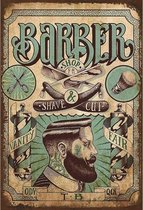 Wandbord - Barber Shop Shave And Cut