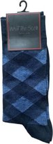 Socke/„1 Paar Sokken Heren Blauw Motief X”/Maat 40/46