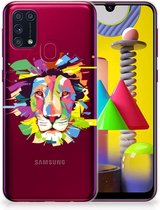 Telefoonhoesje Geschikt voor Samsung Galaxy M31 Back Cover Siliconen Hoesje Super als Cadeautjes voor Jongens Lion Color