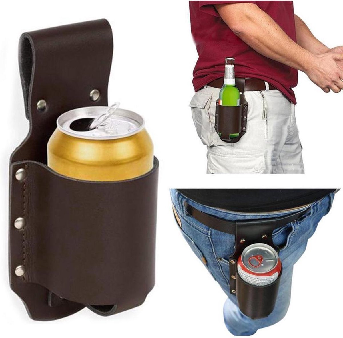 LOUZIR Fleshouder – Drinkfles Houder - Riem Bevestiging – Zwart