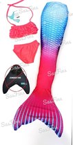 Zeemeermin staart los| Mermaid staart met bikiniset | Purpe Glow | maat 110 | Zonder monovin geleverd | Nieuw model 2024!
