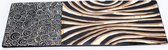 Cakeschaal - Taartplateau - Letsopa Ceramics -  Model: Zebra Zwart-wit-goud | Handgemaakt in Zuid Afrika - hoogwaardig keramiek - speciaal gemaakt door Letsopa Ceramics voor Nwabis