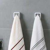 Vito Kitchen® 2 stuks set - Zelfklevende HanddoekHouder - Modern Design - Handdoekhaakjes - Handdoekklem - Wit Grijs