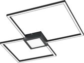 LED Plafondlamp - Trion Hydro - 28W - Warm Wit 3000K - Dimbaar - Rechthoek - Mat Zwart - Aluminium