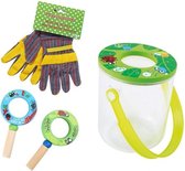 Set de jardin enfant Insecte pot et loupe et gants de travail