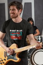 Gitaar Muziek Urban T-Shirt Hip Muzikant No Music No Life | Cadeau voor gitarist | Cadeautip | Funny meme | Rock | Unisex Maat Size XL