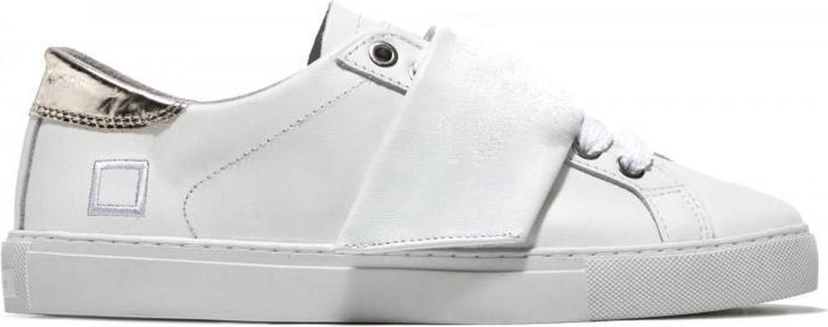 D.A.T.E. Gladleren Sneaker – Dames Schoen – Newman Strap Stones Linen – Wit maat 39