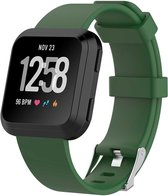 Siliconen Smartwatch bandje - Geschikt voor  Fitbit Versa / Versa 2 silicone band - groen - Maat: S - Horlogeband / Polsband / Armband