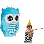 Relaxdays pinata uil - jongen - blauw - verjaardag - babyshower - feestartikel - piñata