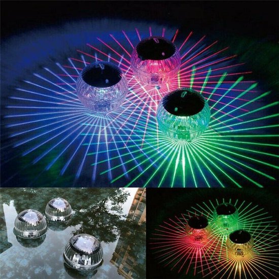 Vijververlichting - Solar light ball - Disco lamp - Led disco lamp - Waterdicht - 7 kleuren - Kleurenbal - Drijvend - Licht bal - Sfeerlamp - Zwembadlicht