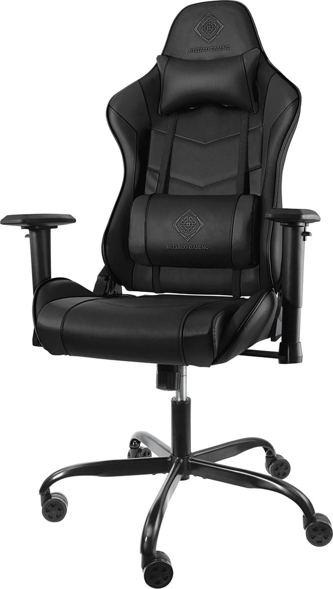 DELTACO GAM-096 Gaming stoel in kunstleder - met nek- en rugkussen - Zwart