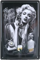 Wandbord – Mancave – Marilyn Monroe – Vintage - Retro -  Wanddecoratie – Reclame bord – Restaurant – Kroeg - Bar – Cafe - Horeca – Metal Sign - 20x30cm