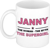 Janny The woman, The myth the supergirl cadeau koffie mok / thee beker 300 ml