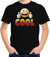 Funny emoticon t-shirt Cool zwart voor kids -  Fun / cadeau shirt 134/140
