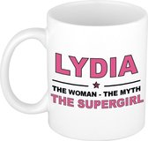 Lydia The woman, The myth the supergirl cadeau koffie mok / thee beker 300 ml