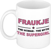 Fraukje The woman, The myth the supergirl cadeau koffie mok / thee beker 300 ml