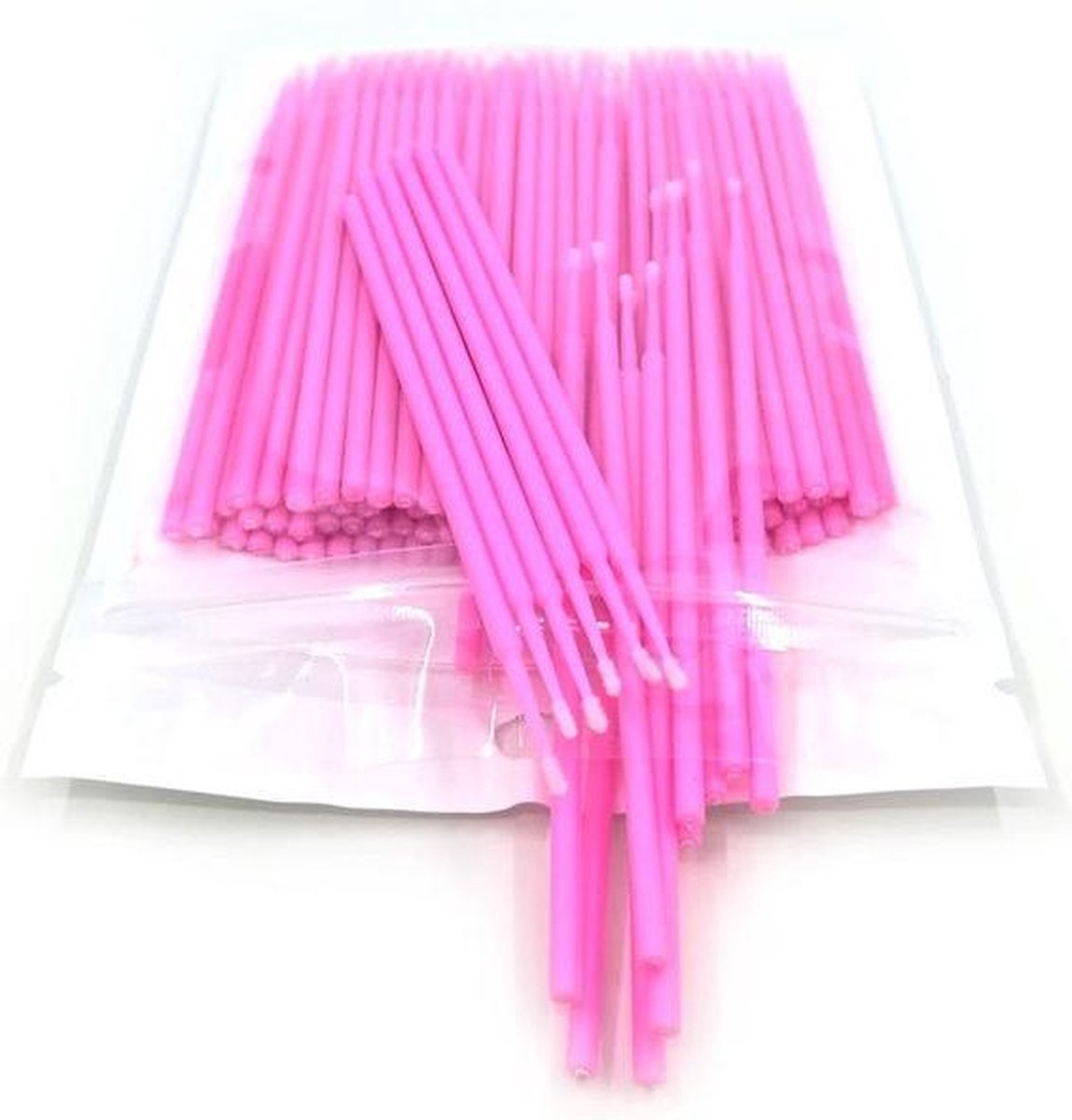 Wegwerp micro borstel - Roze - 100 stuks – Make-up wimper borsteltjes