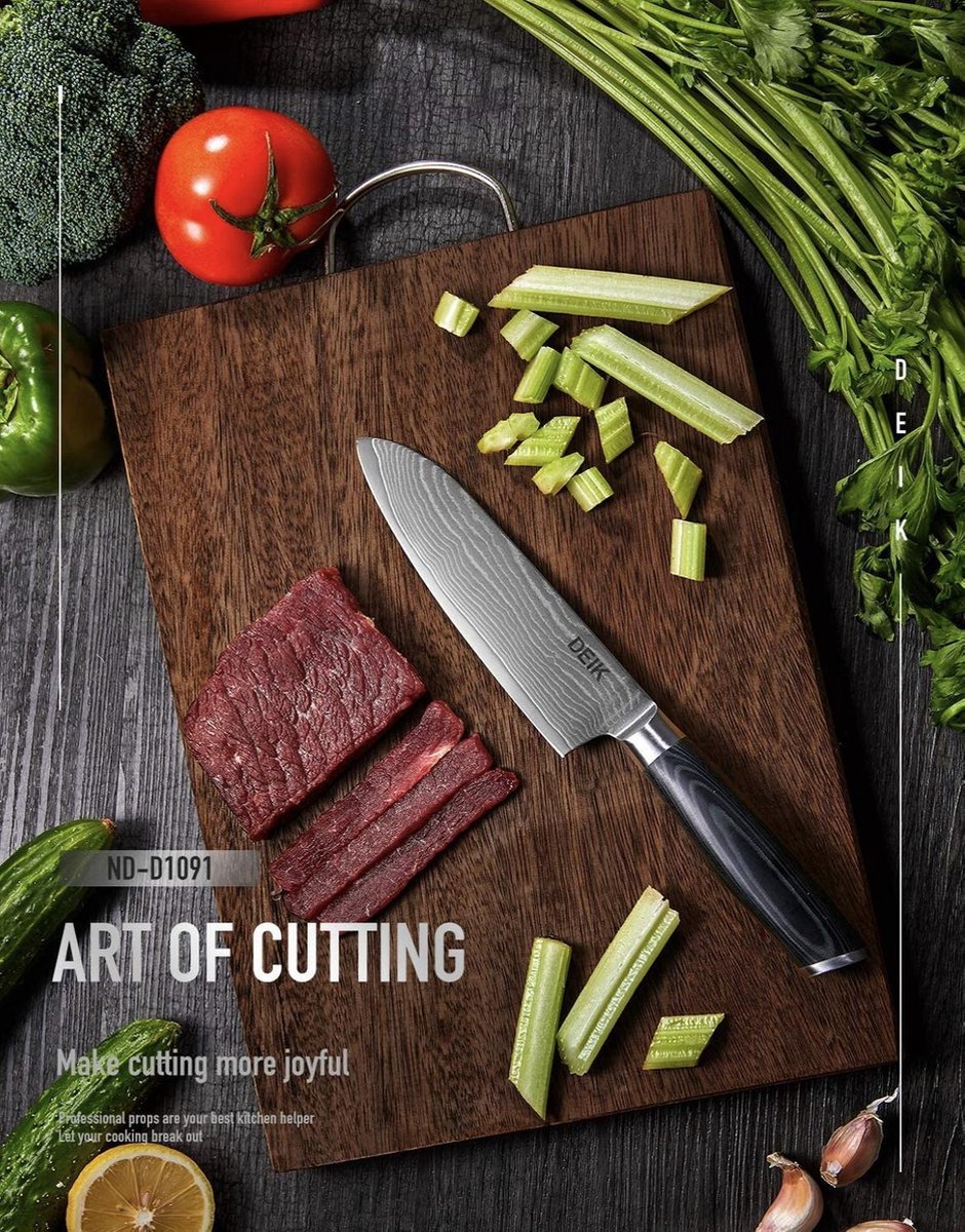 Couteau de cuisine Deik, couteau damassé professionnel en acier inoxydable  VG10 avec... | bol.com
