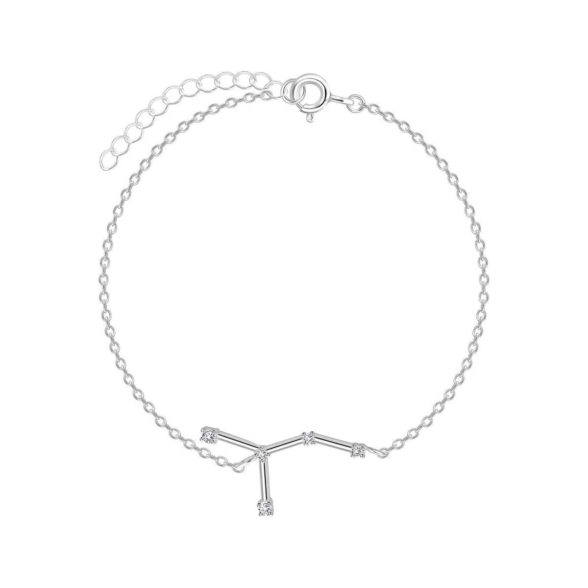 Joy|S - Zilveren sterrenbeeld armband Cancer Kreeft met zirkonia