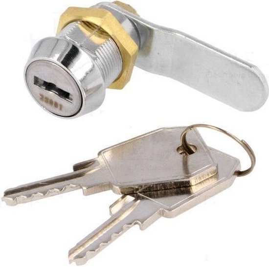 Locker slot - Kantelslot - 22mm - gelijke sleutels - 25001 - gatdiameter 19mm